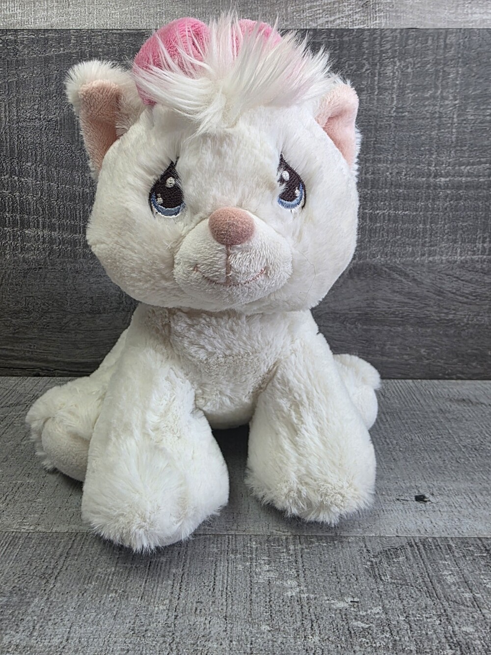 Precious Moments Aurora White Kitty Cat Kitten W/ Pink Bow Plush 8” Stuffed g60